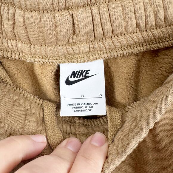 Nike Club Cuffed Pull On Sweatpants Pants Flax and White Logo Comfy Casual L - Picture 7 of 13